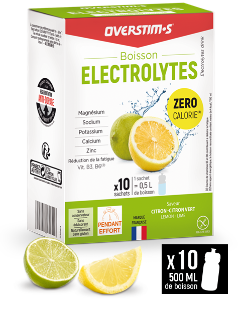 Boisson électrolytes (zéro calorie) (10 sachets de 8 g), Boissons  énergétiques pour le sport (course à pied, cyclisme, triathlon)