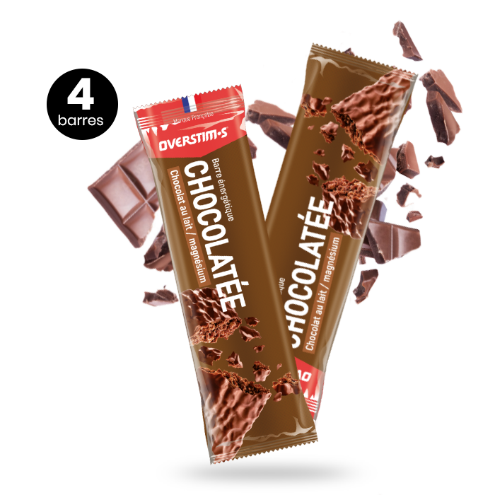 Barre chocolat - magnésium (4 barres), Barres énergétiques pour le sport  (course à pied, cyclisme, triathlon)